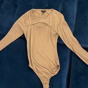 Ribbed long sleeve bodysuit